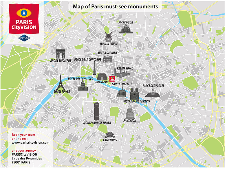 Paris Tourist Map downloadable map PARISCityVISION - PARISCityVISION